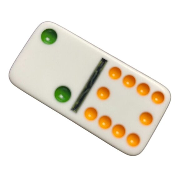 Double Twelve Dominoes Replacement Tile 2 8 Color Dot mq - Picture 2 of 3